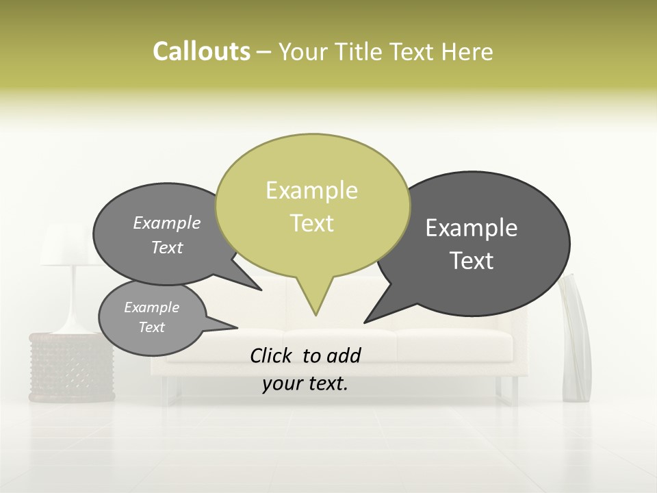 Sofa Interior Empty PowerPoint Template