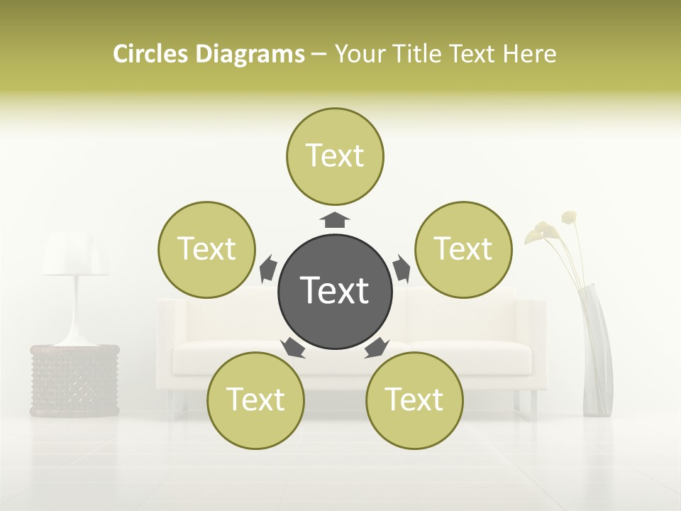 Sofa Interior Empty PowerPoint Template
