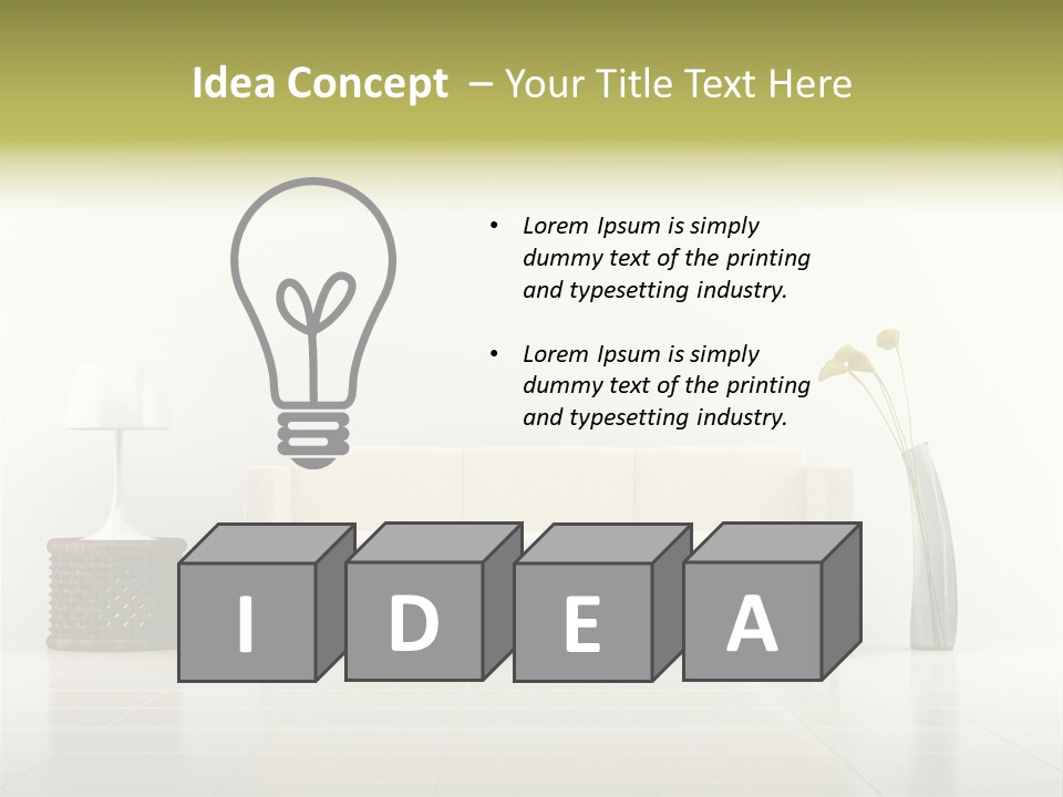 Sofa Interior Empty PowerPoint Template