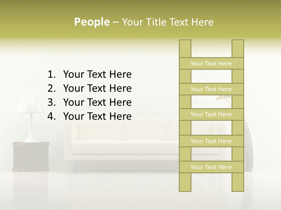 Sofa Interior Empty PowerPoint Template