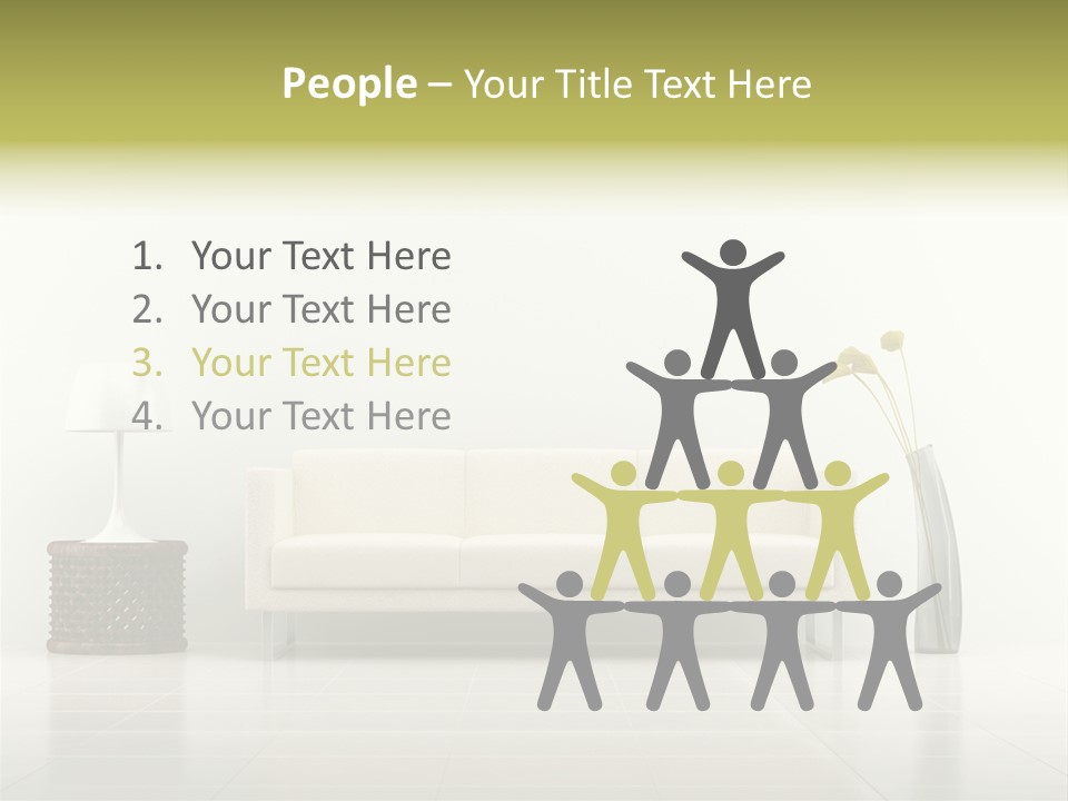 Sofa Interior Empty PowerPoint Template