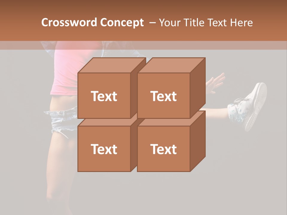 A Woman In A Pink Shirt Is Dancing PowerPoint Template