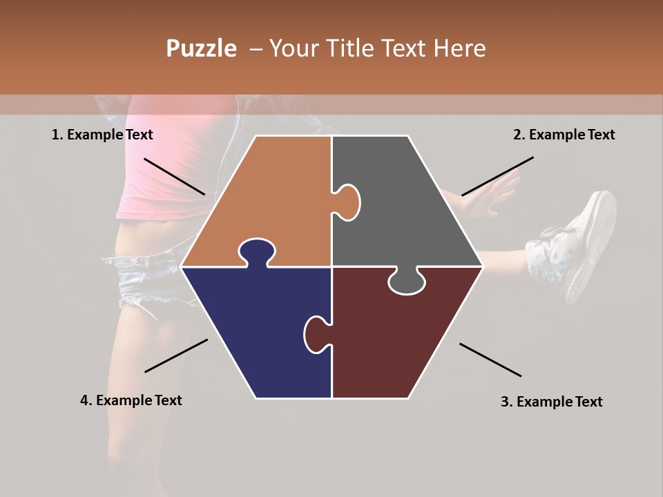 A Woman In A Pink Shirt Is Dancing PowerPoint Template