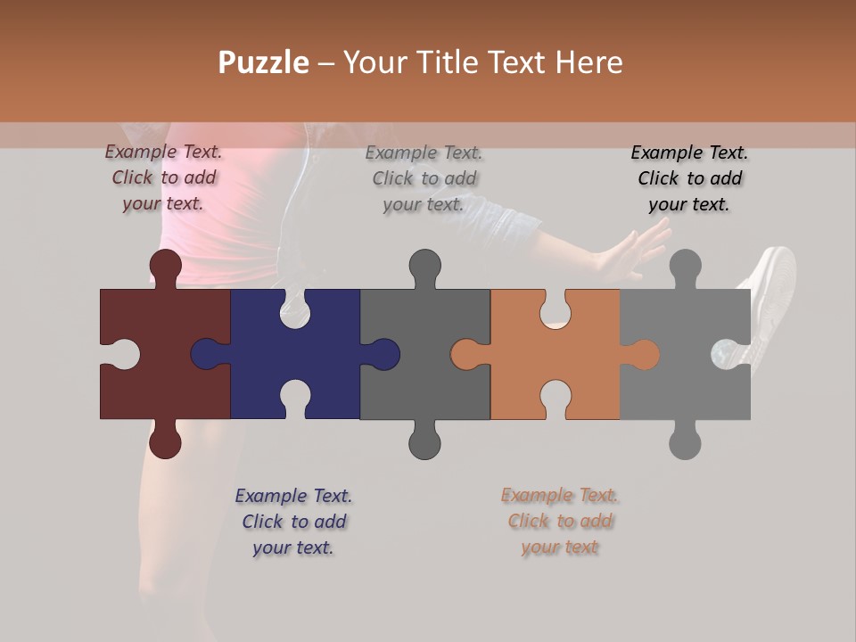 A Woman In A Pink Shirt Is Dancing PowerPoint Template