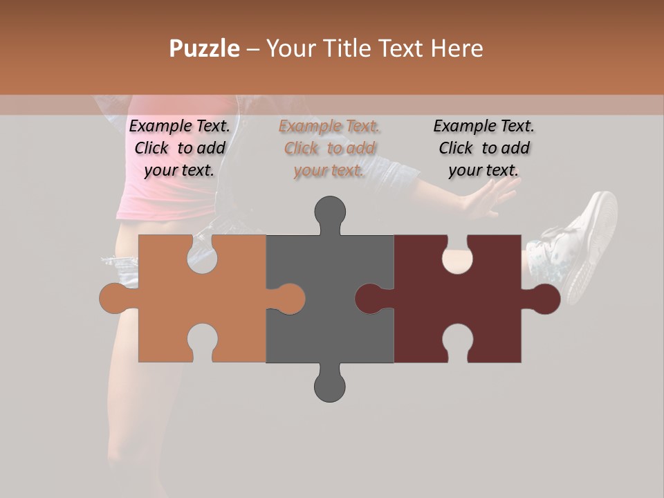 A Woman In A Pink Shirt Is Dancing PowerPoint Template