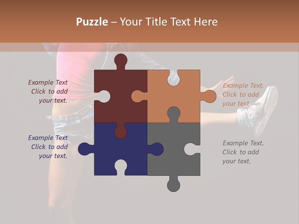 A Woman In A Pink Shirt Is Dancing PowerPoint Template