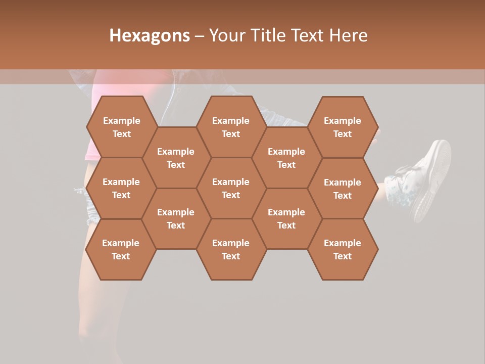 A Woman In A Pink Shirt Is Dancing PowerPoint Template