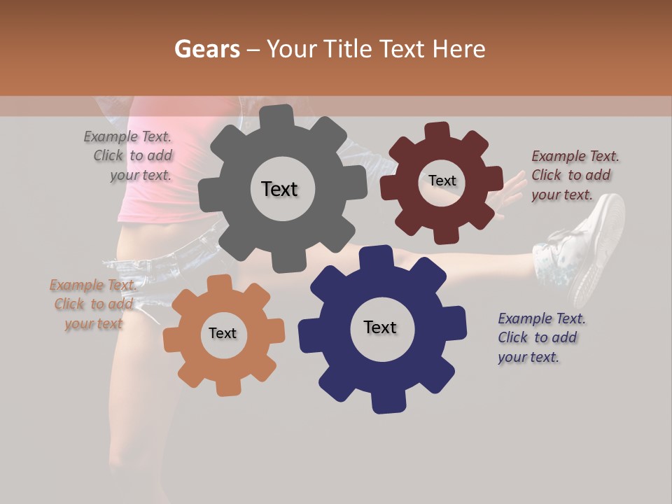 A Woman In A Pink Shirt Is Dancing PowerPoint Template