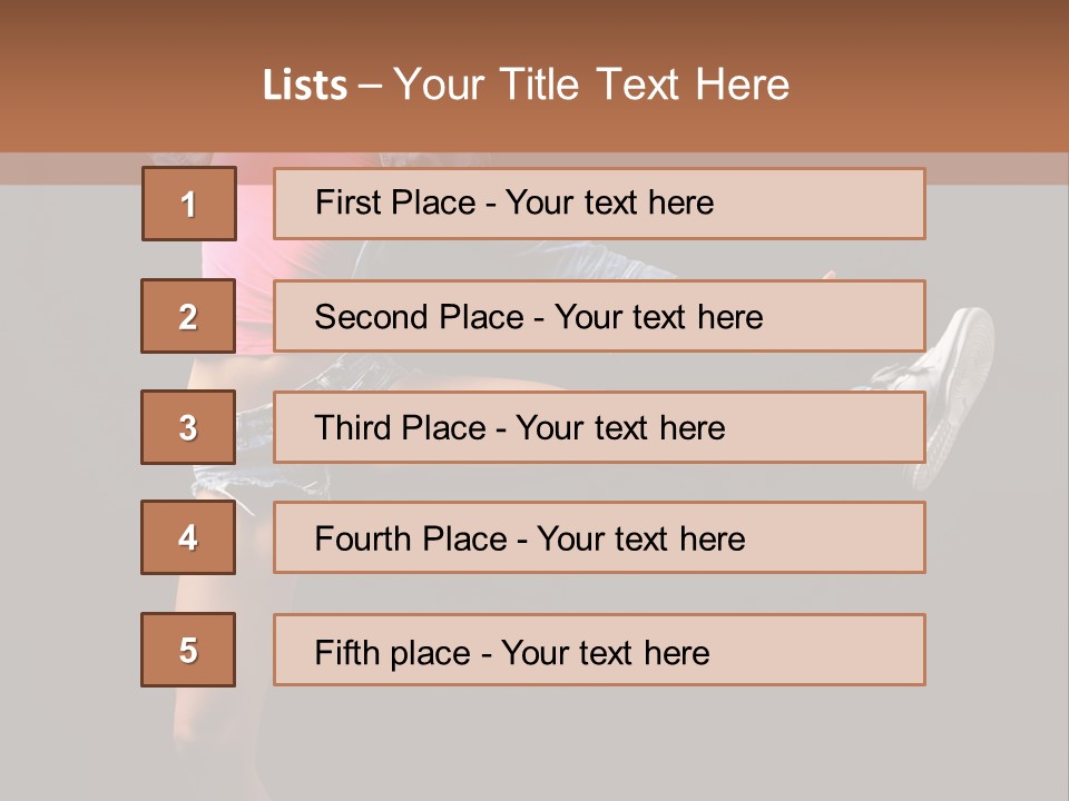 A Woman In A Pink Shirt Is Dancing PowerPoint Template