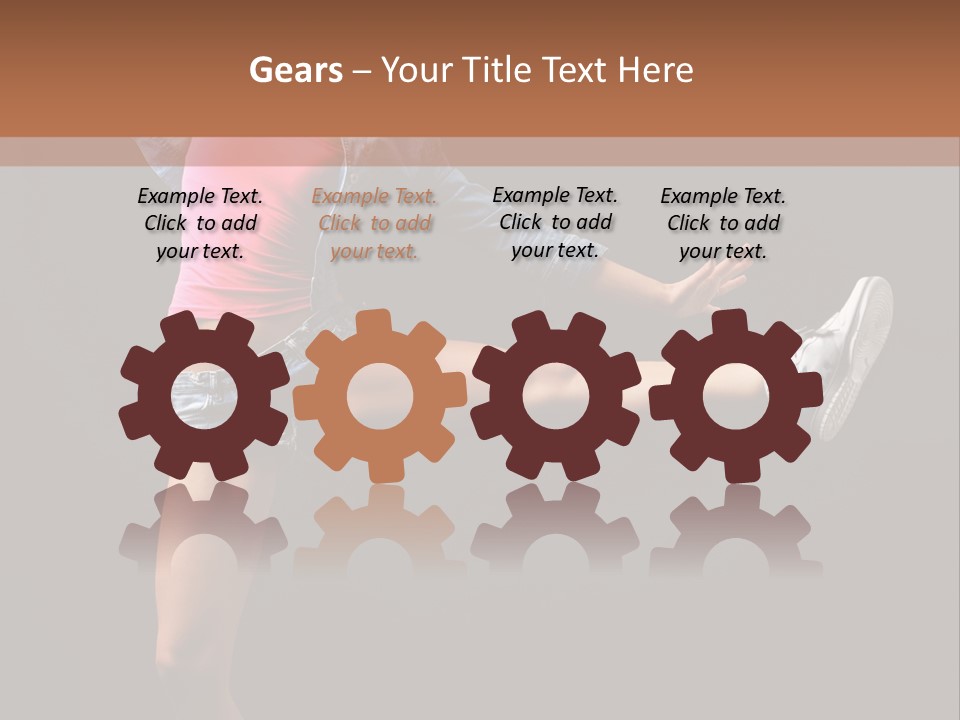 A Woman In A Pink Shirt Is Dancing PowerPoint Template