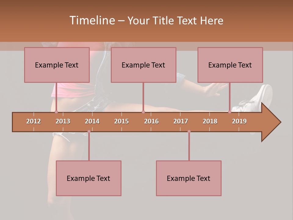 A Woman In A Pink Shirt Is Dancing PowerPoint Template