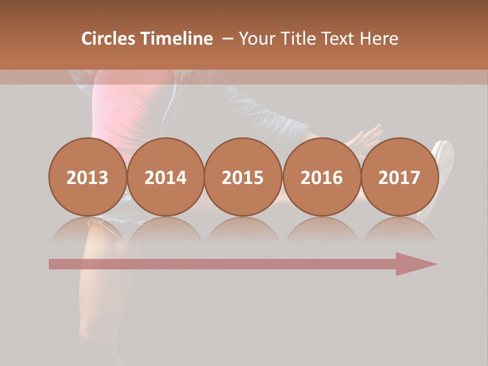 A Woman In A Pink Shirt Is Dancing PowerPoint Template