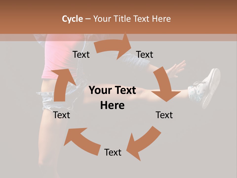 A Woman In A Pink Shirt Is Dancing PowerPoint Template