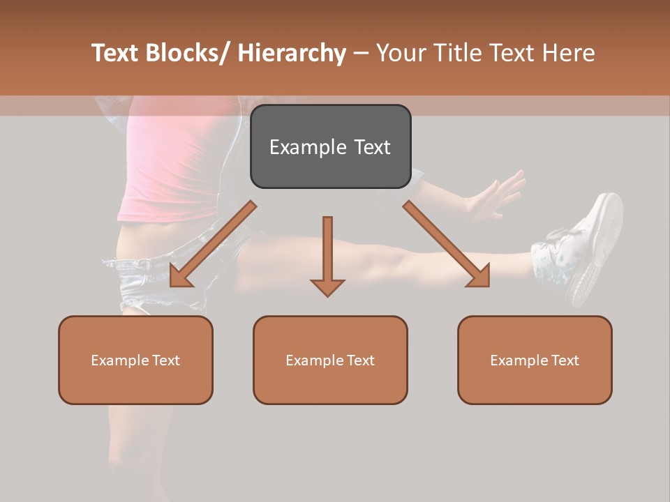 A Woman In A Pink Shirt Is Dancing PowerPoint Template