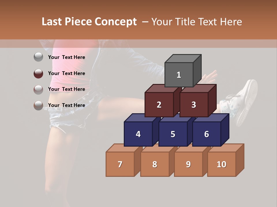 A Woman In A Pink Shirt Is Dancing PowerPoint Template