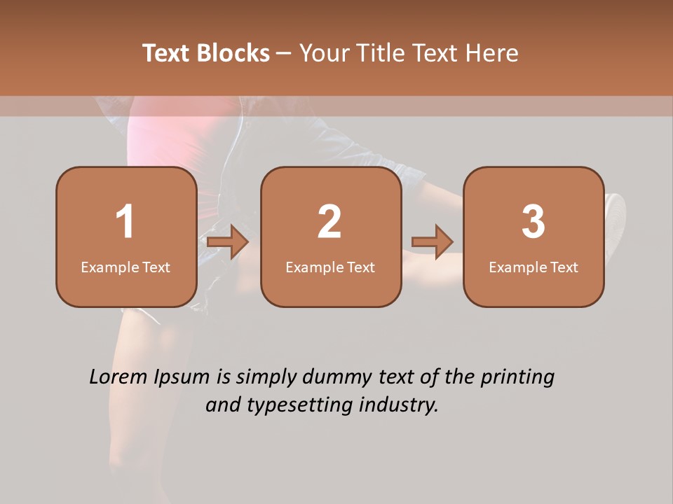 A Woman In A Pink Shirt Is Dancing PowerPoint Template