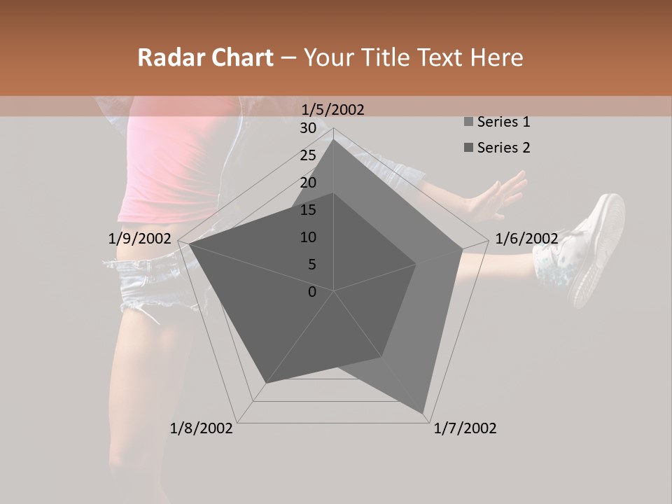 A Woman In A Pink Shirt Is Dancing PowerPoint Template