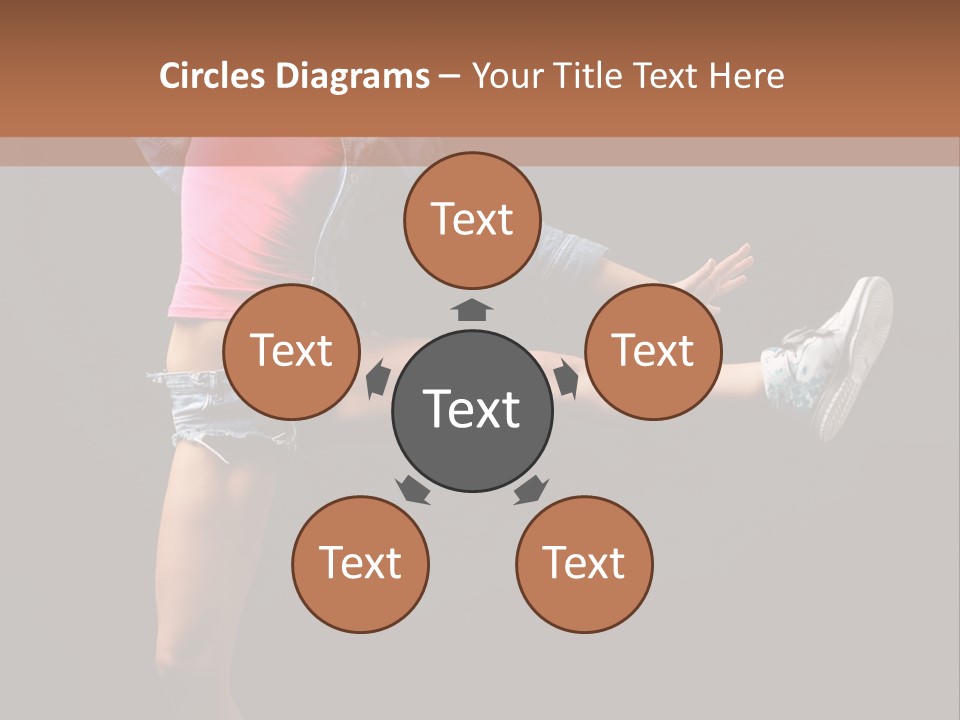 A Woman In A Pink Shirt Is Dancing PowerPoint Template