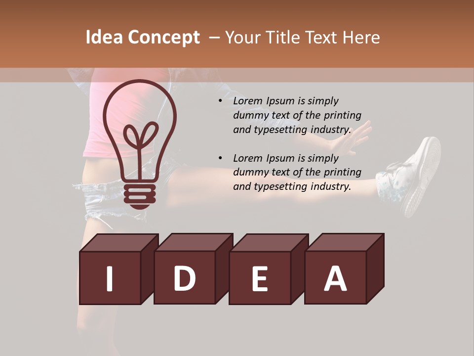 A Woman In A Pink Shirt Is Dancing PowerPoint Template