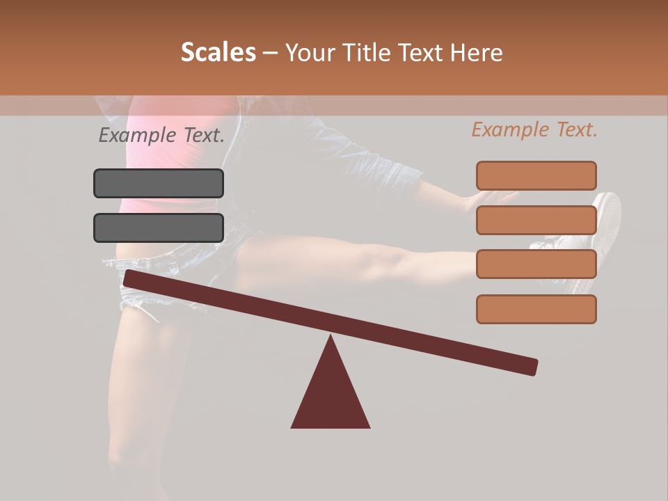 A Woman In A Pink Shirt Is Dancing PowerPoint Template