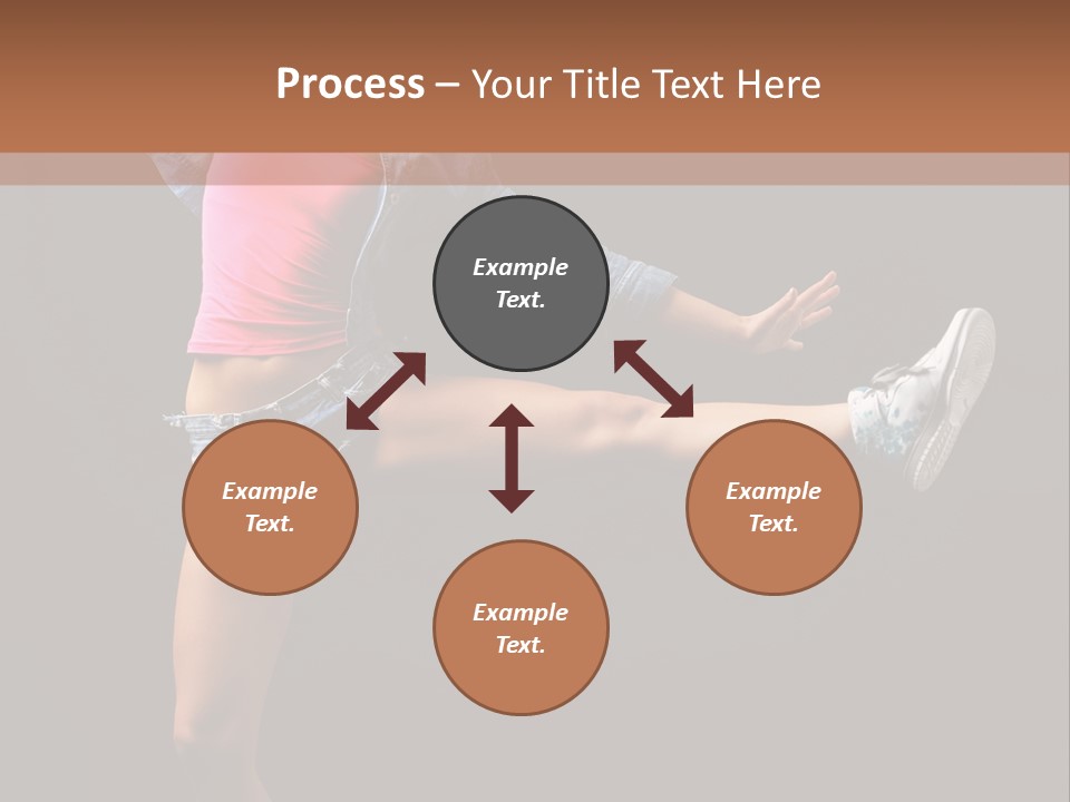 A Woman In A Pink Shirt Is Dancing PowerPoint Template