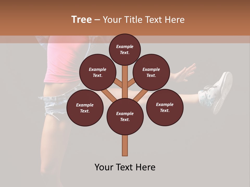 A Woman In A Pink Shirt Is Dancing PowerPoint Template