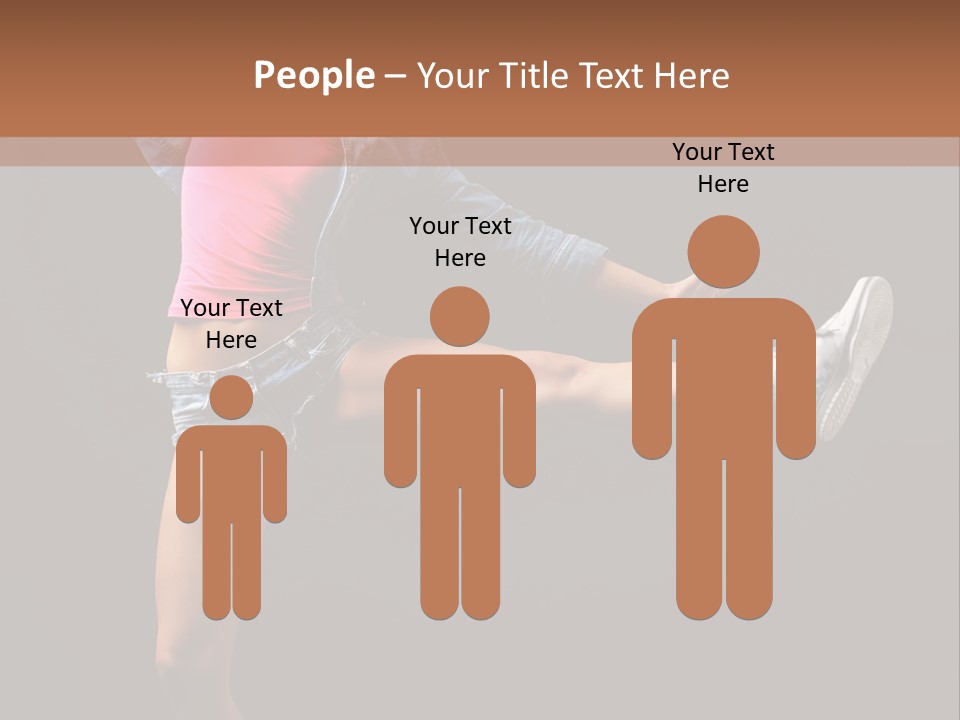 A Woman In A Pink Shirt Is Dancing PowerPoint Template