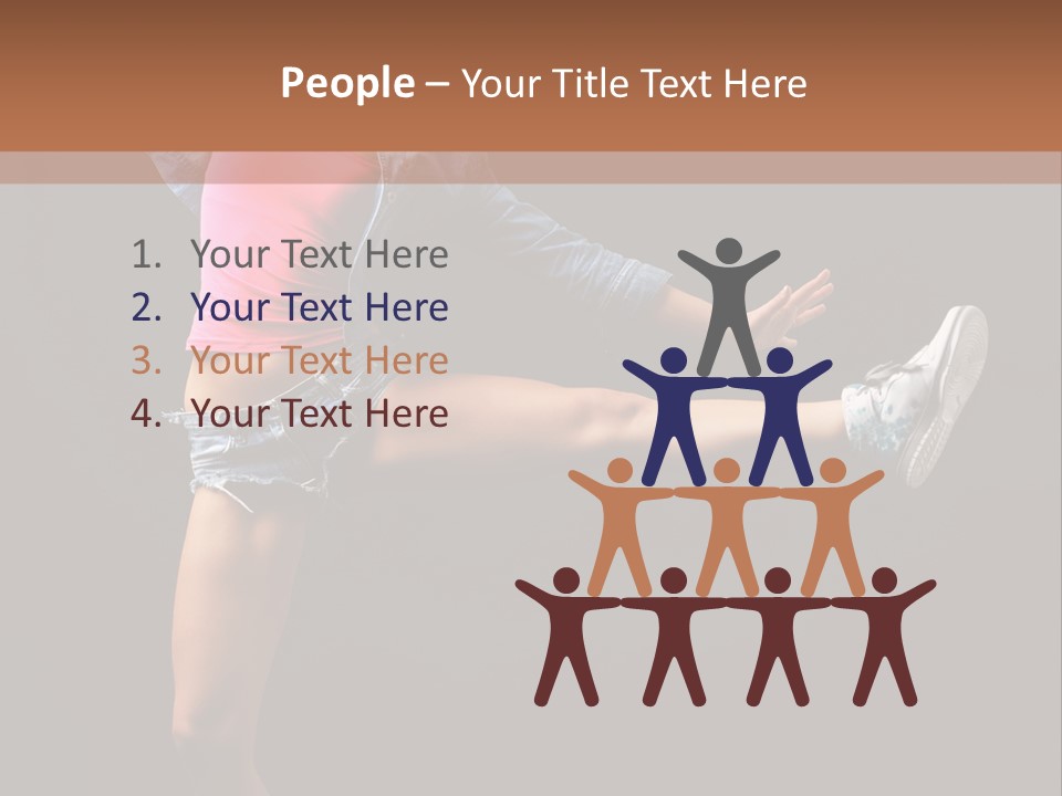 A Woman In A Pink Shirt Is Dancing PowerPoint Template