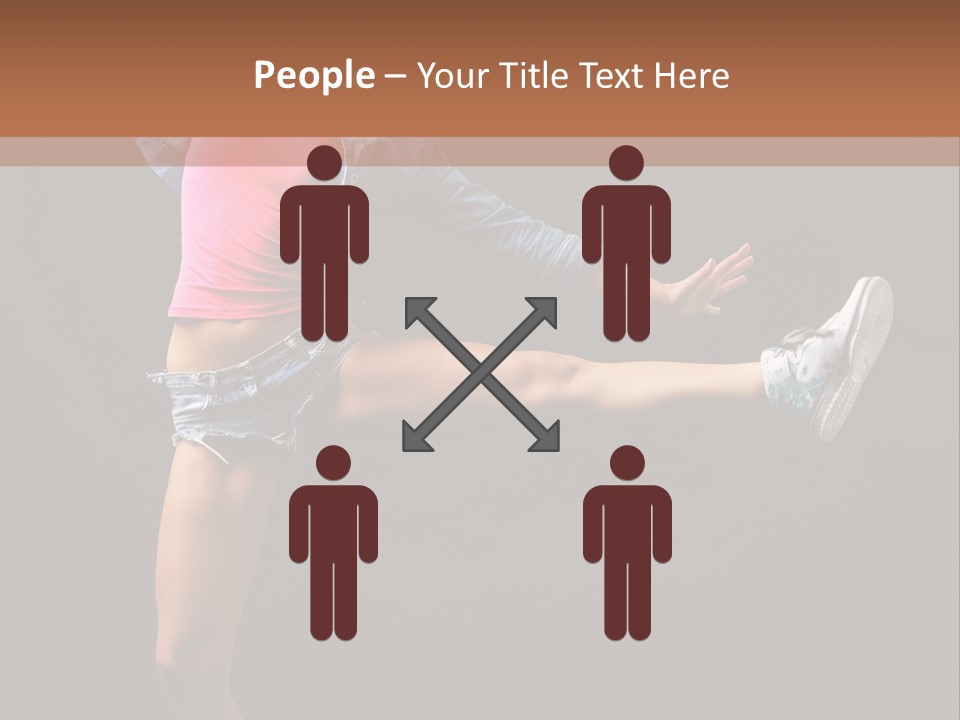 A Woman In A Pink Shirt Is Dancing PowerPoint Template