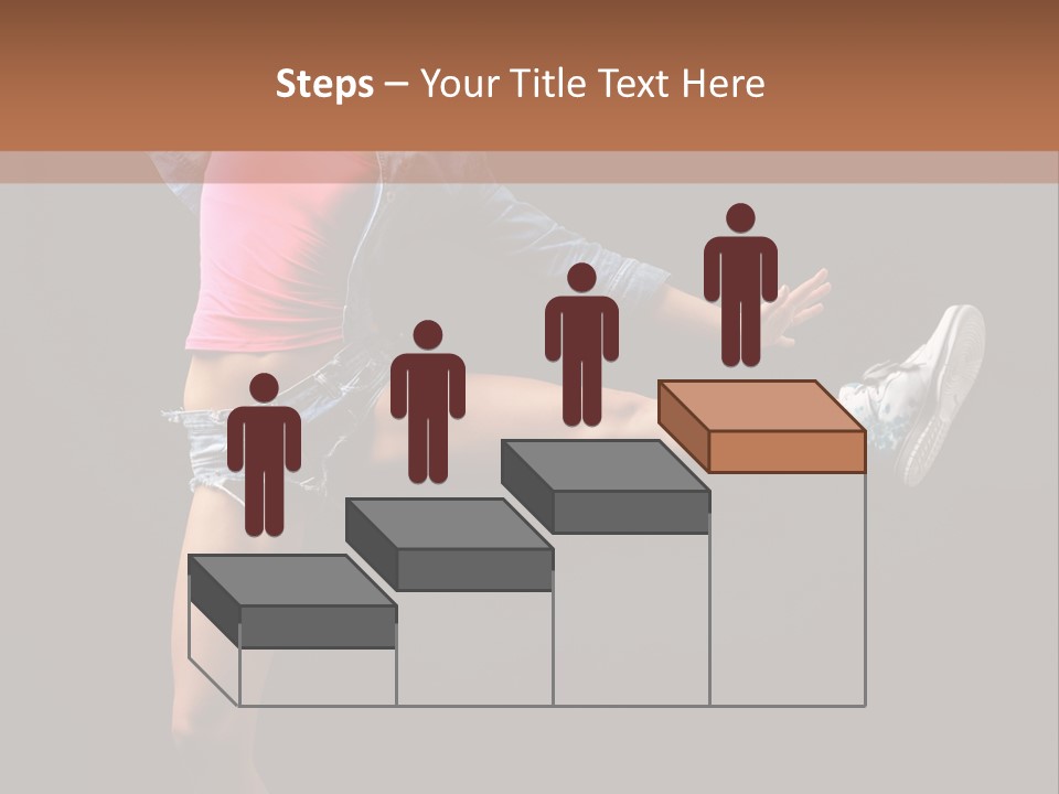 A Woman In A Pink Shirt Is Dancing PowerPoint Template