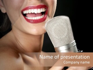 Sing Face Black PowerPoint Template