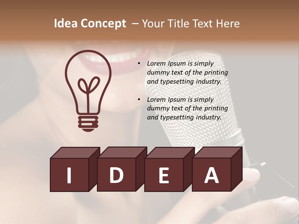 Sing Face Black PowerPoint Template