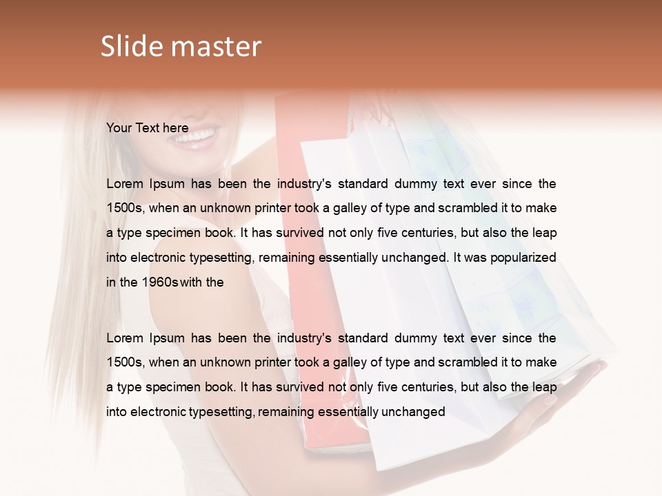 Shopping Blonde Closeup PowerPoint Template