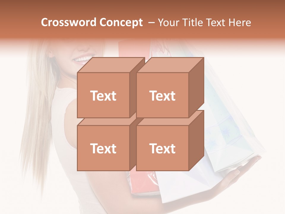 Shopping Blonde Closeup PowerPoint Template