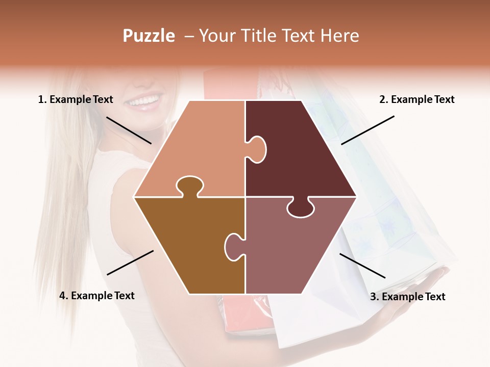 Shopping Blonde Closeup PowerPoint Template