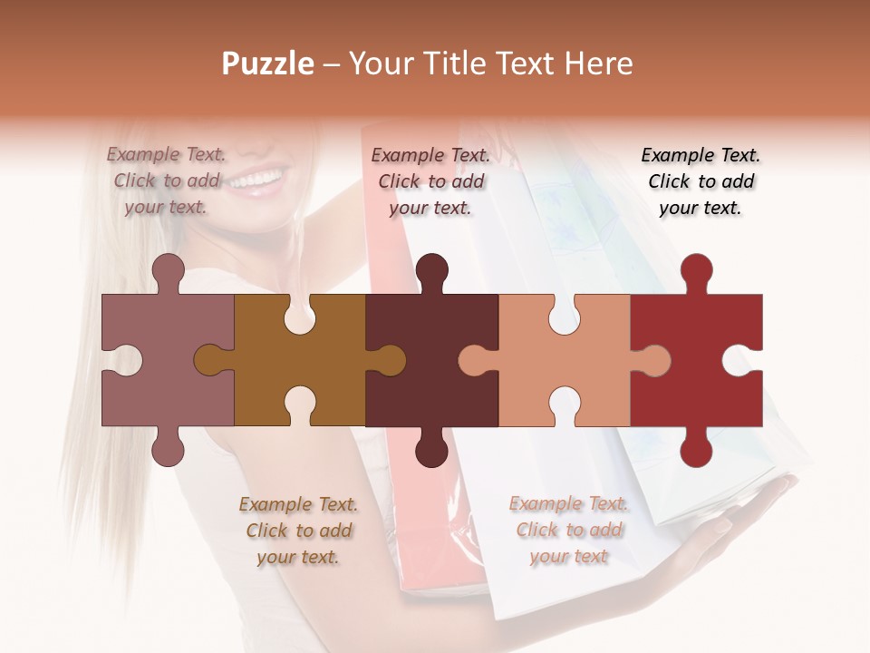 Shopping Blonde Closeup PowerPoint Template