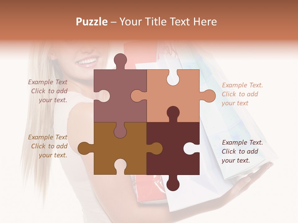 Shopping Blonde Closeup PowerPoint Template