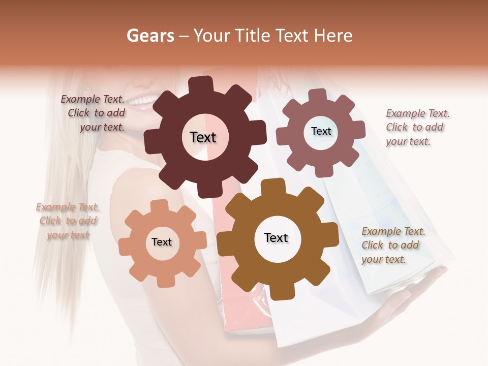 Shopping Blonde Closeup PowerPoint Template