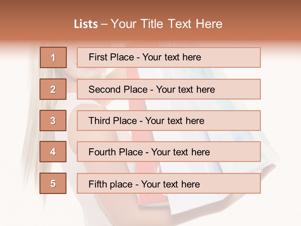 Shopping Blonde Closeup PowerPoint Template