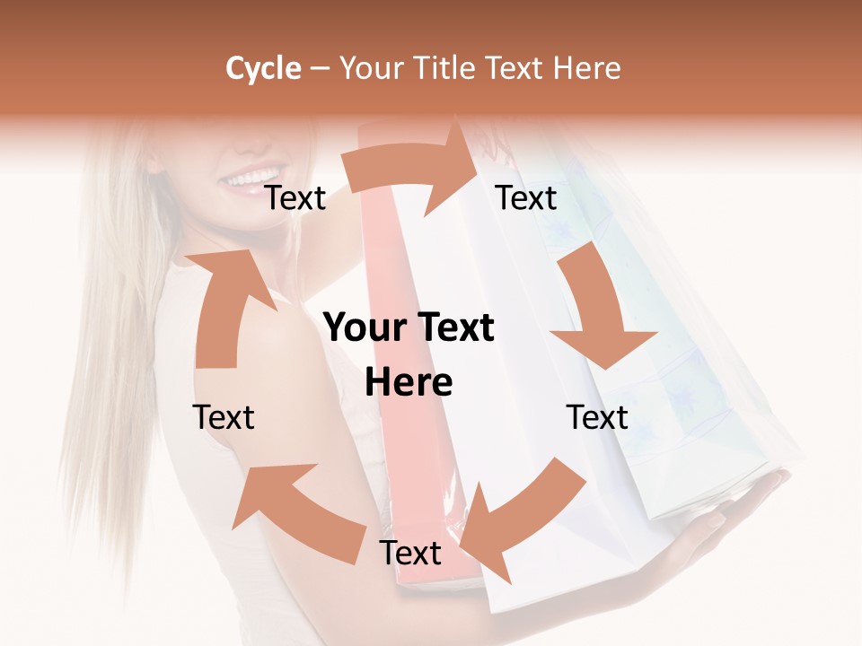 Shopping Blonde Closeup PowerPoint Template