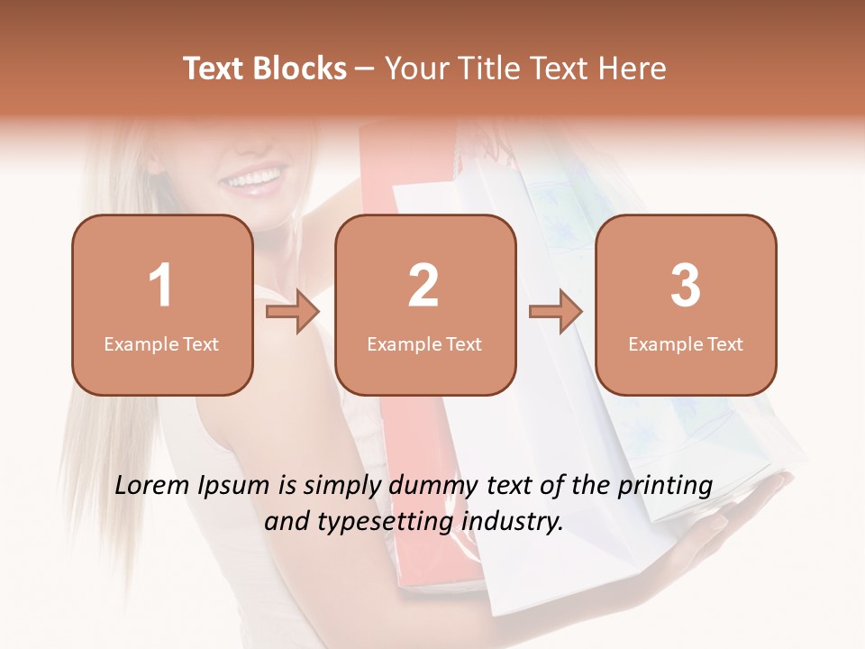 Shopping Blonde Closeup PowerPoint Template