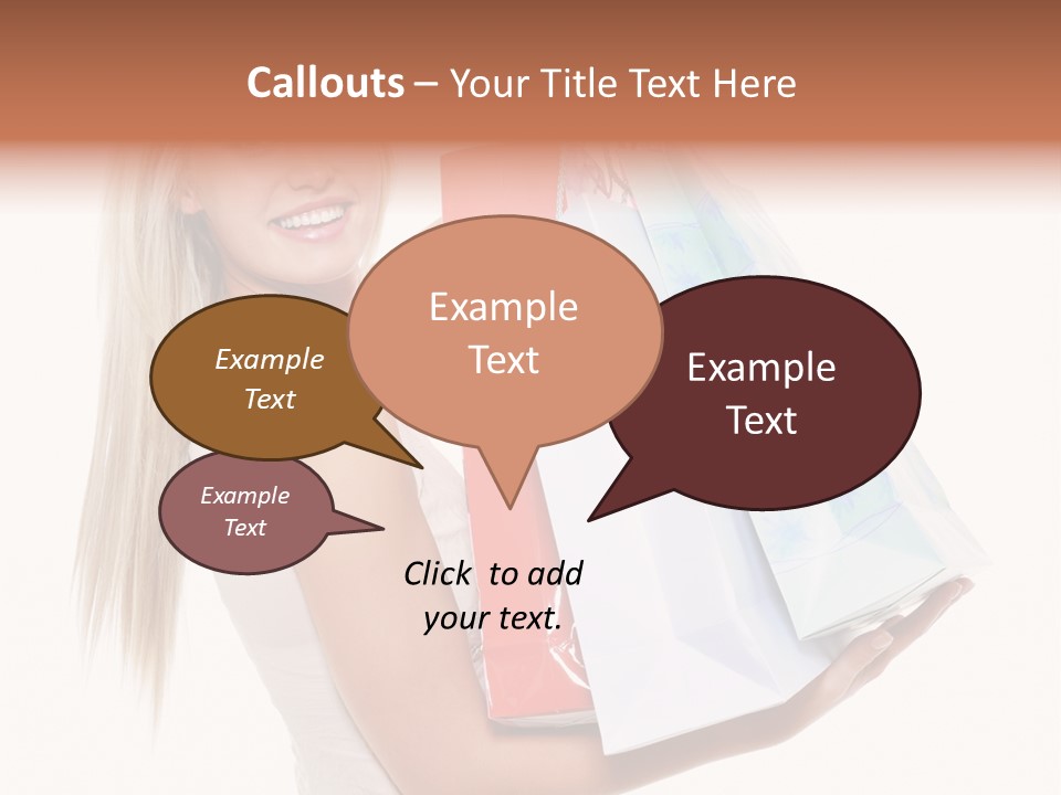 Shopping Blonde Closeup PowerPoint Template