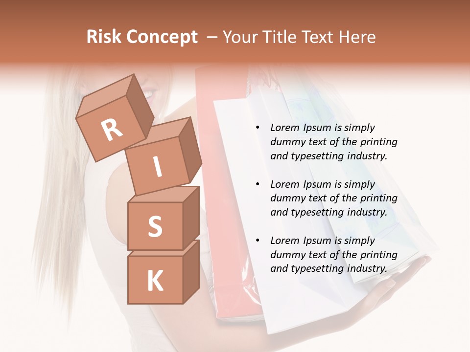 Shopping Blonde Closeup PowerPoint Template