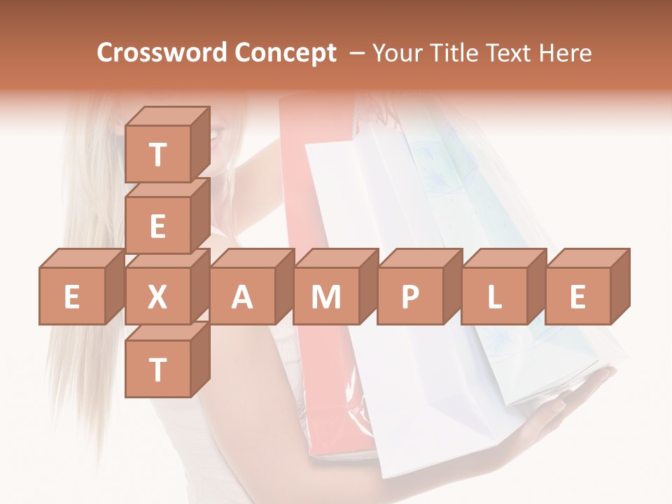 Shopping Blonde Closeup PowerPoint Template