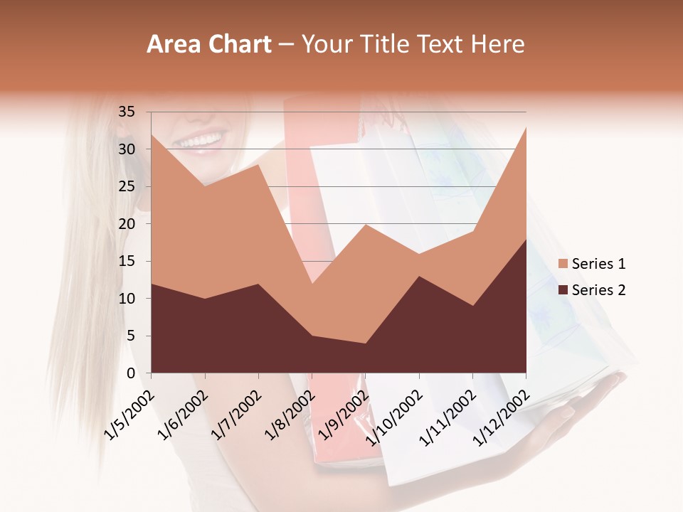 Shopping Blonde Closeup PowerPoint Template