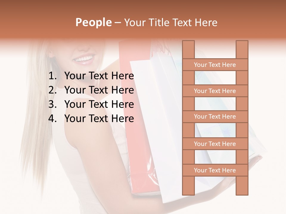 Shopping Blonde Closeup PowerPoint Template