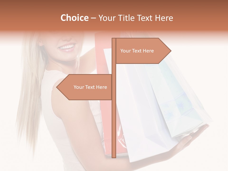 Shopping Blonde Closeup PowerPoint Template
