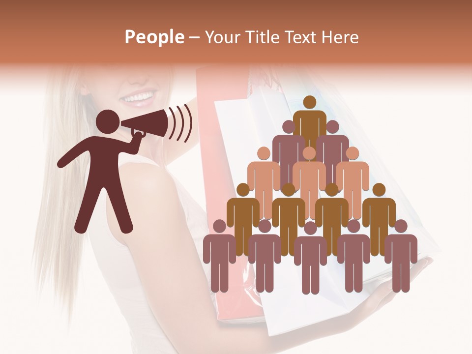 Shopping Blonde Closeup PowerPoint Template