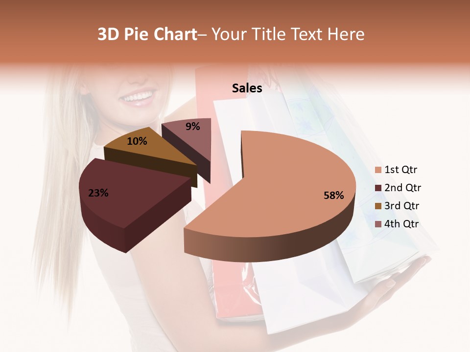 Shopping Blonde Closeup PowerPoint Template