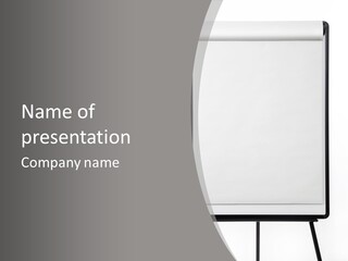 A White Board With A Black Stand On It PowerPoint Template